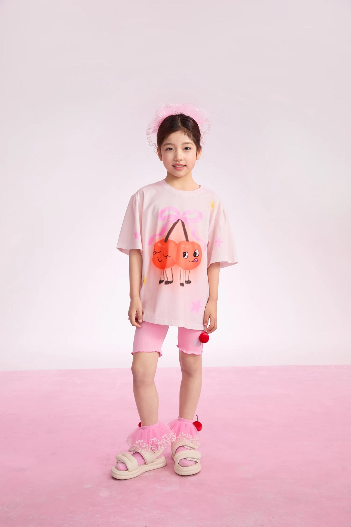Poco Blush Lucky Cherry Tie-Dye Printed T-Shirt
