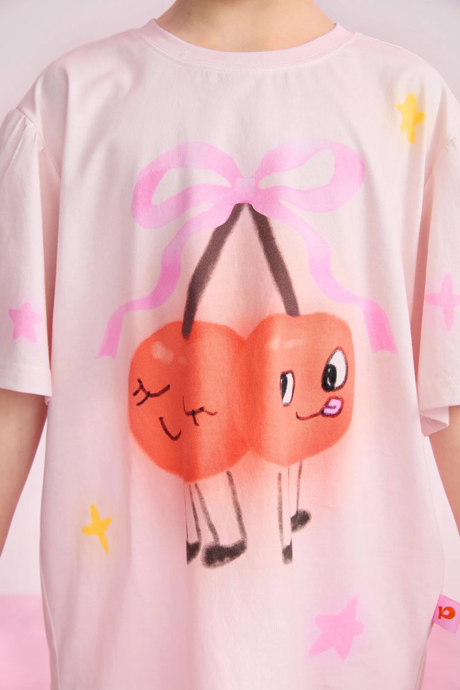 Poco Blush Lucky Cherry Tie-Dye Printed T-Shirt