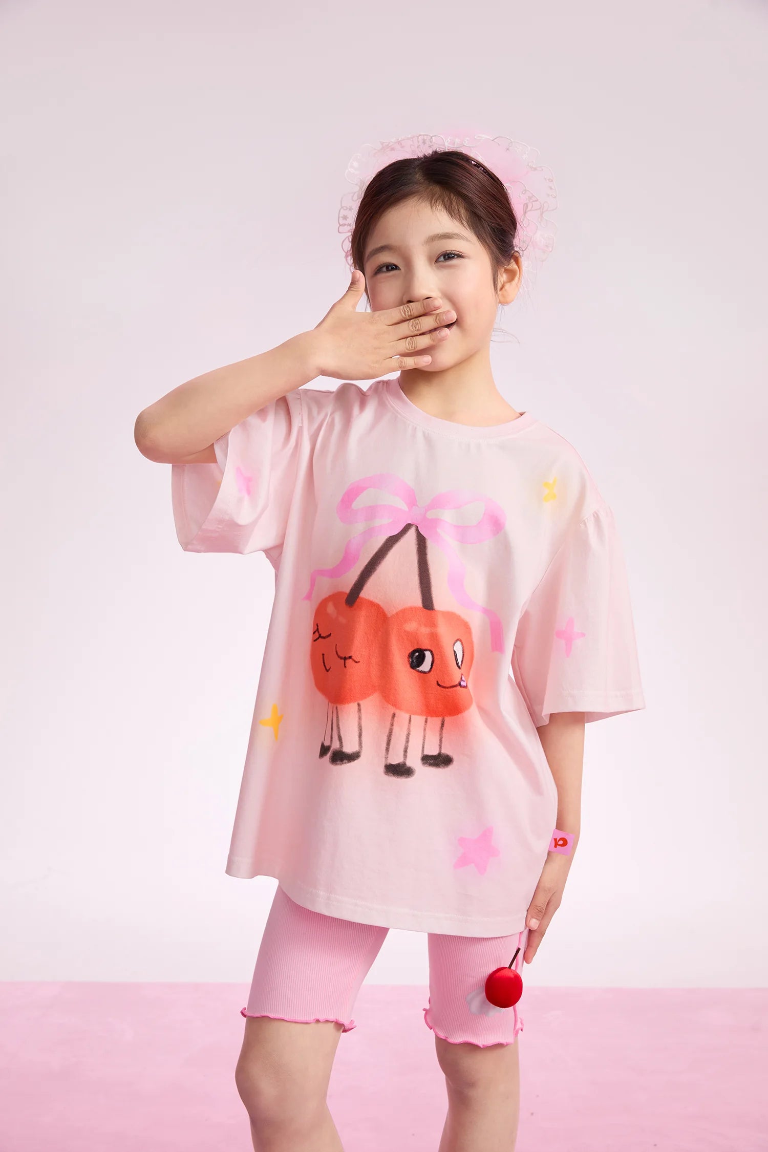 girls t-shirt, lotus pink [11], puff sleeves, image 3