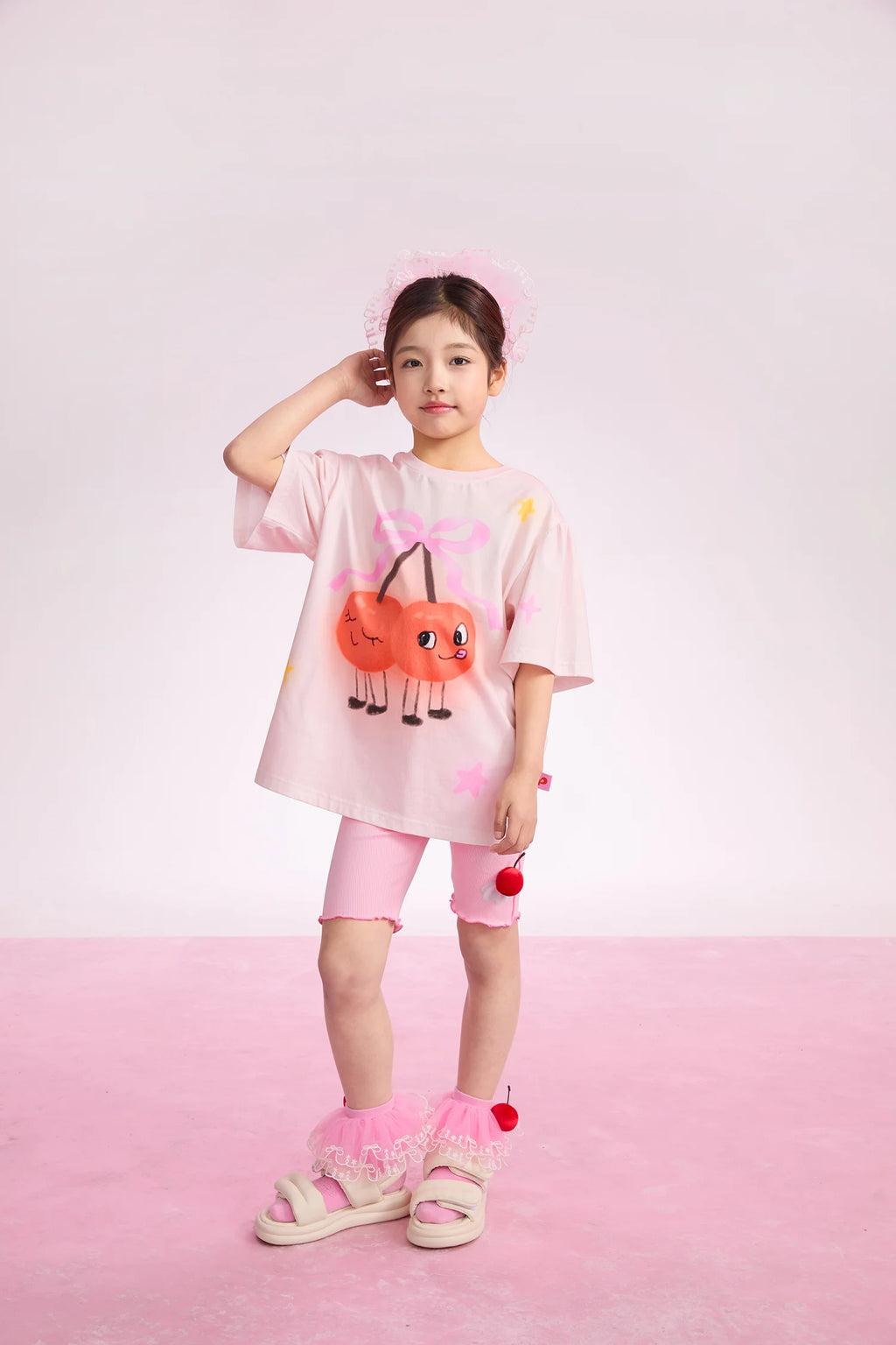 Poco Blush Lucky Cherry Tie-Dye Printed T-Shirt