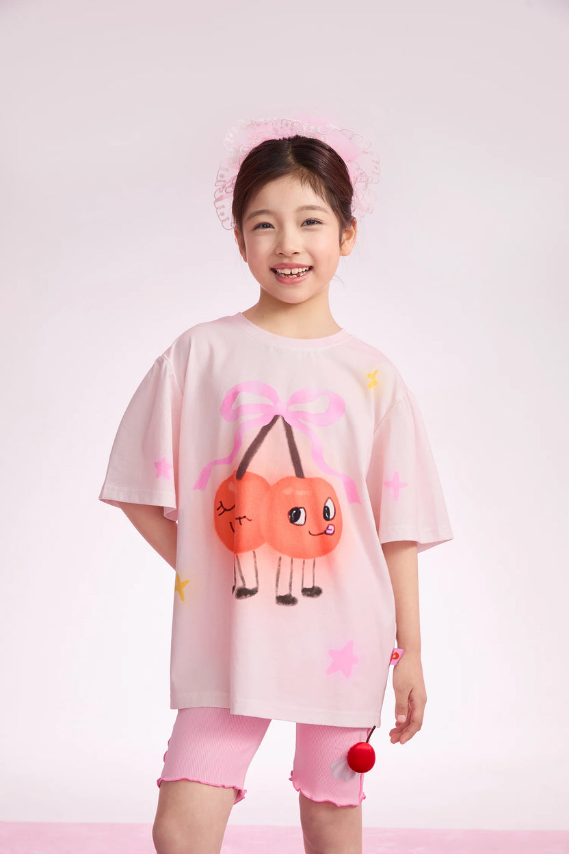 Lucky Cherry Tie-Dye Printed T-Shirt by Poco Blush, image 2