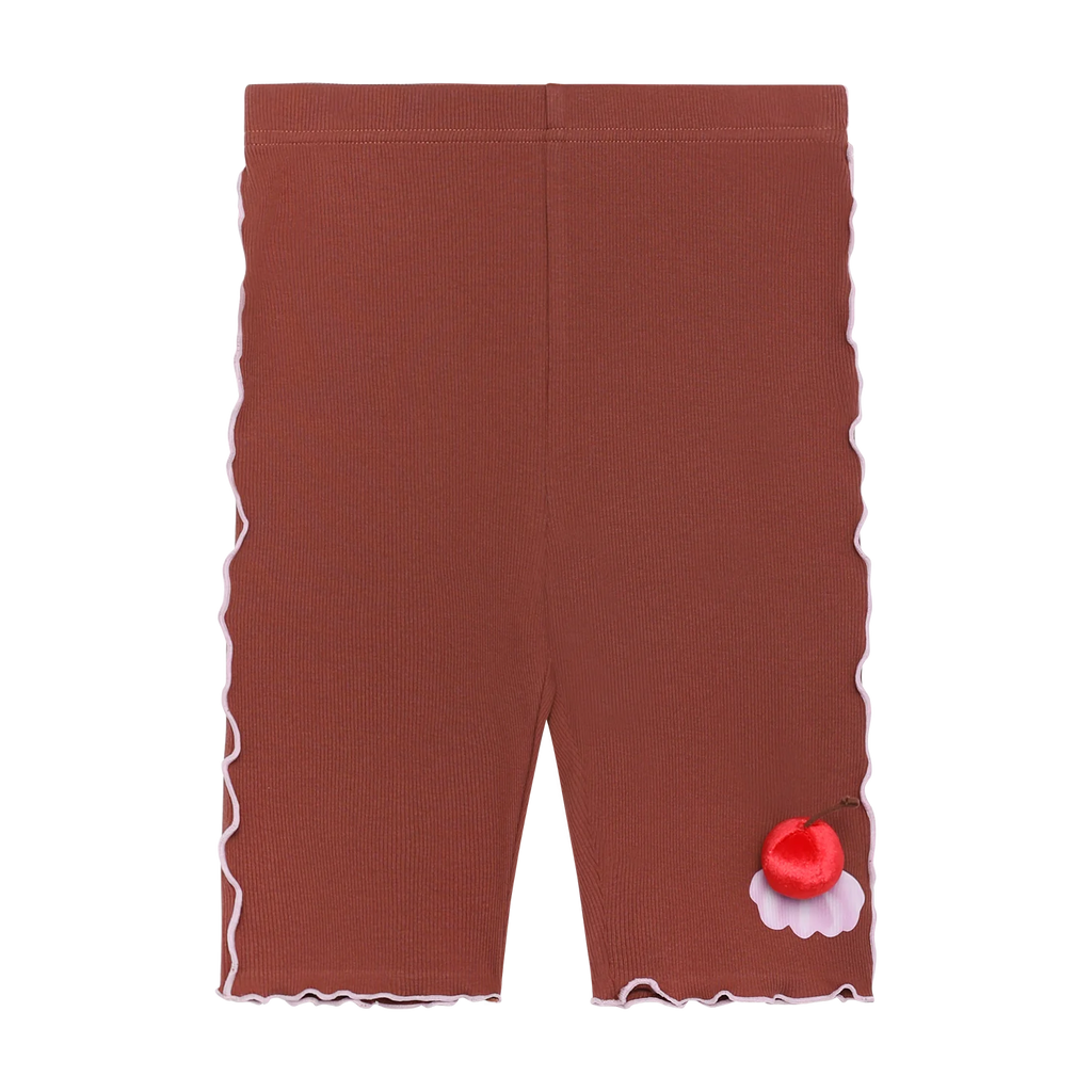 Poco Blush Little Sweet Ruffle Cycling Shorts Brown