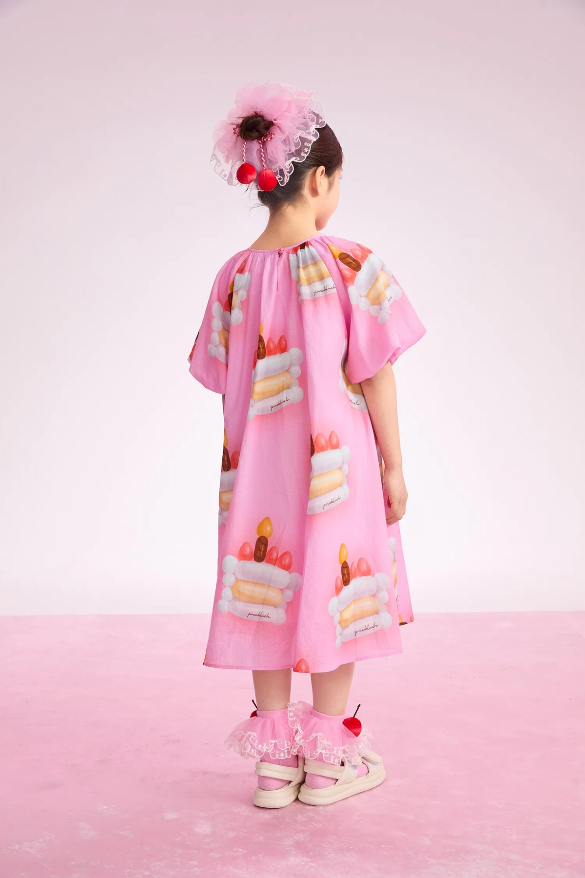 Poco Blush Balloon Cake Printed Dress