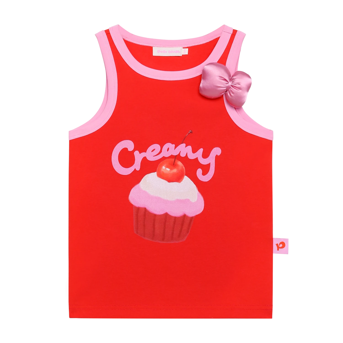 Cherry Cream Knitted Printed Tank Top by Poco Blush, image 2