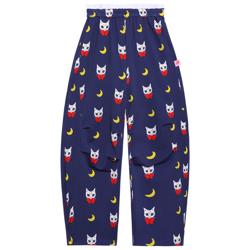 Meow Warrior Printed Knit Pants by Poco Blush