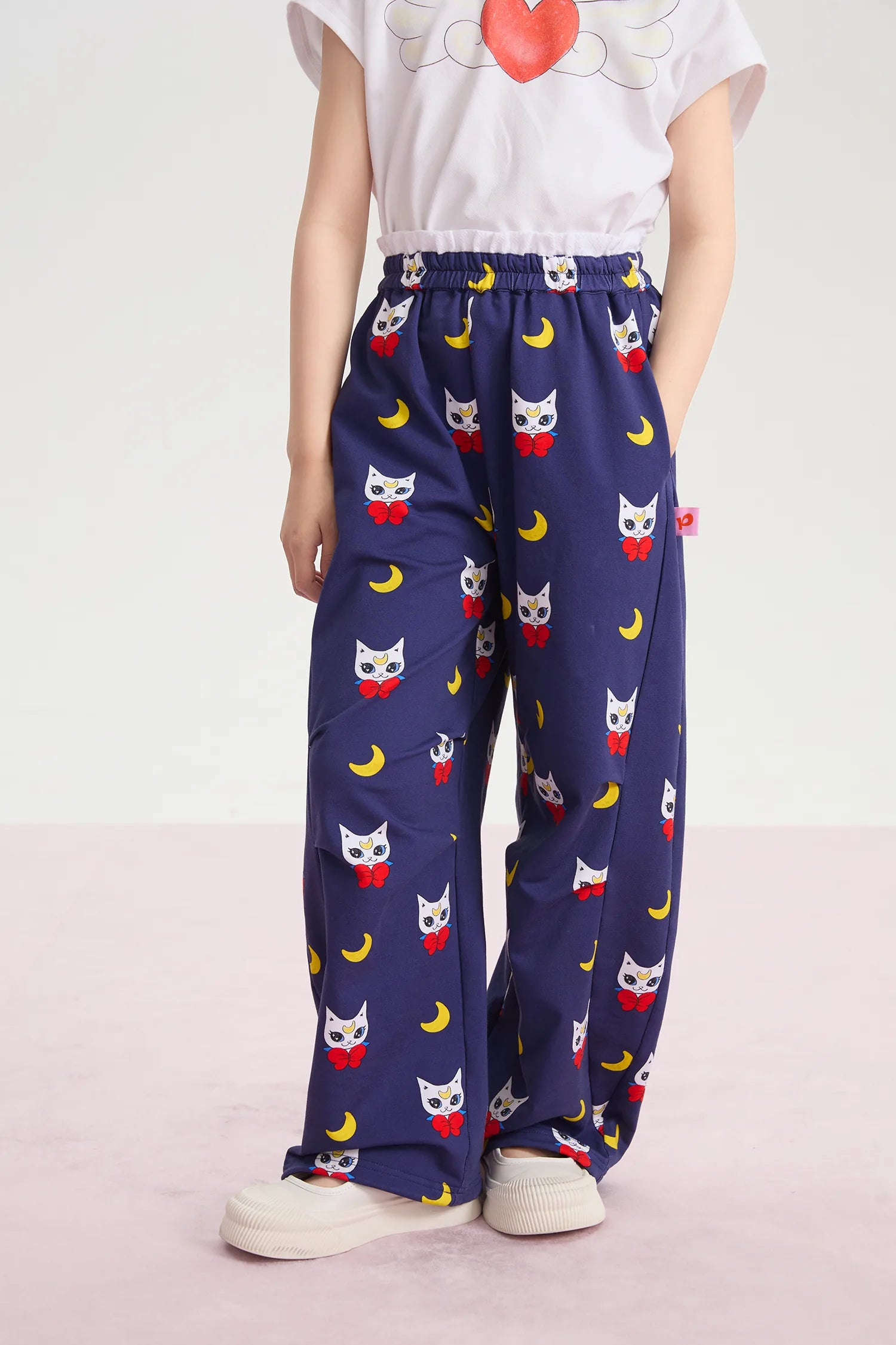 Meow Warrior Printed Knit Pants by Poco Blush, image 3