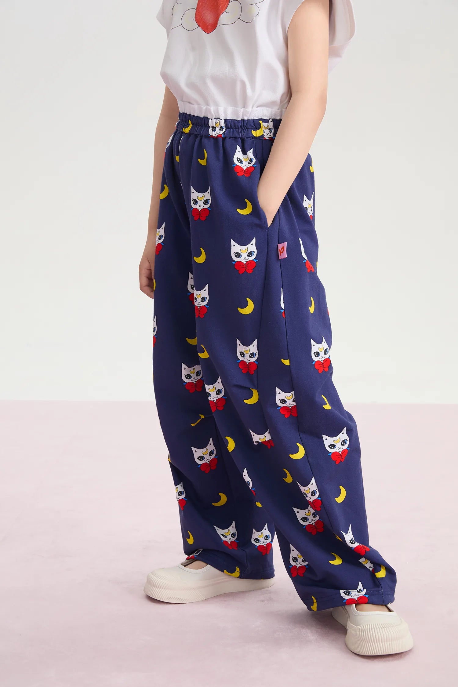 Meow Warrior Printed Knit Pants by Poco Blush, image 7
