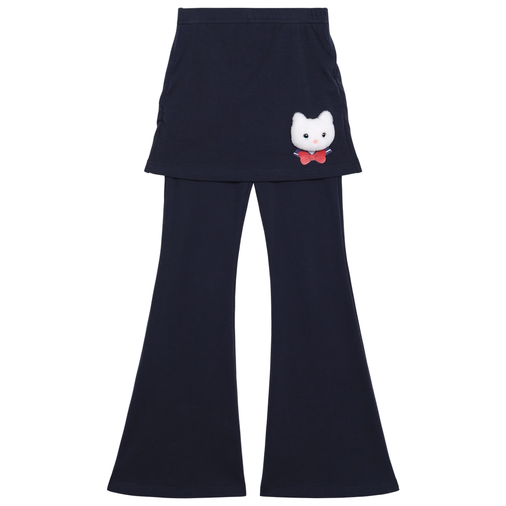 Poco Blush Kitty Warrior Layered Flared Trousers Blue