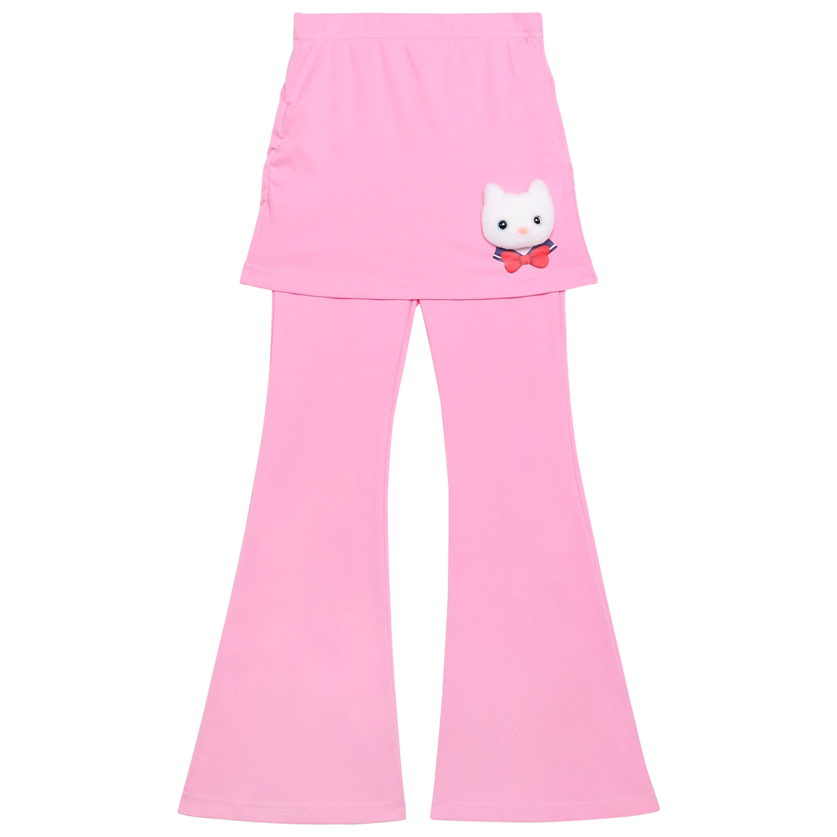 Poco Blush Kitty Warrior Layered Flared Trousers Pink