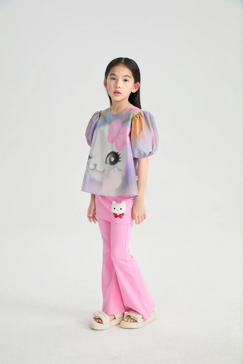 Poco Blush Kitty Warrior Layered Flared Trousers
