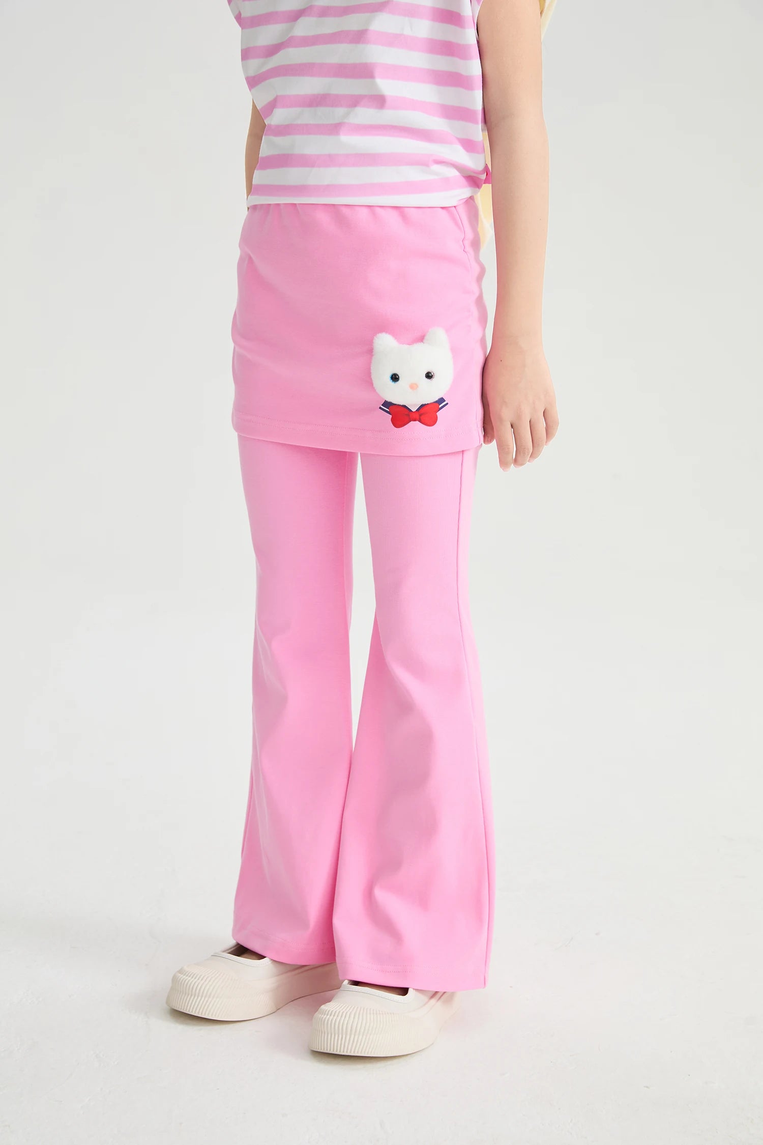 girls pants, navy [61] and candy pink [51], layered look, image 4