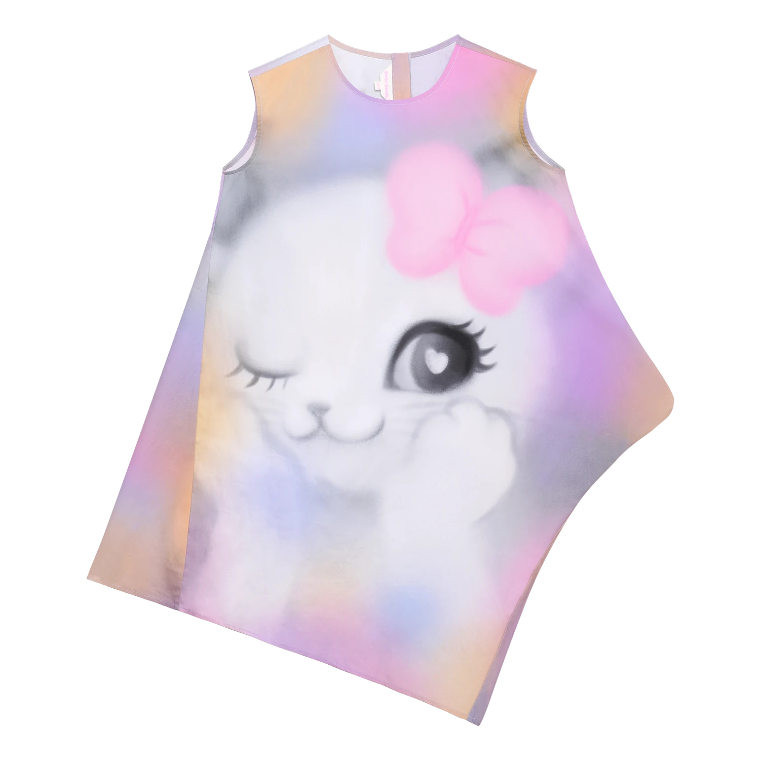 girls dress, print [aa], asymmetric hem