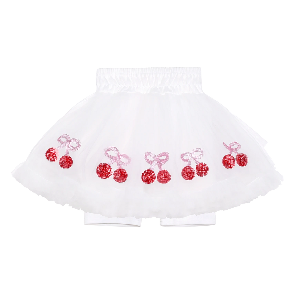 Poco Blush Lucky Cherry Tulle Ballet Skirt White