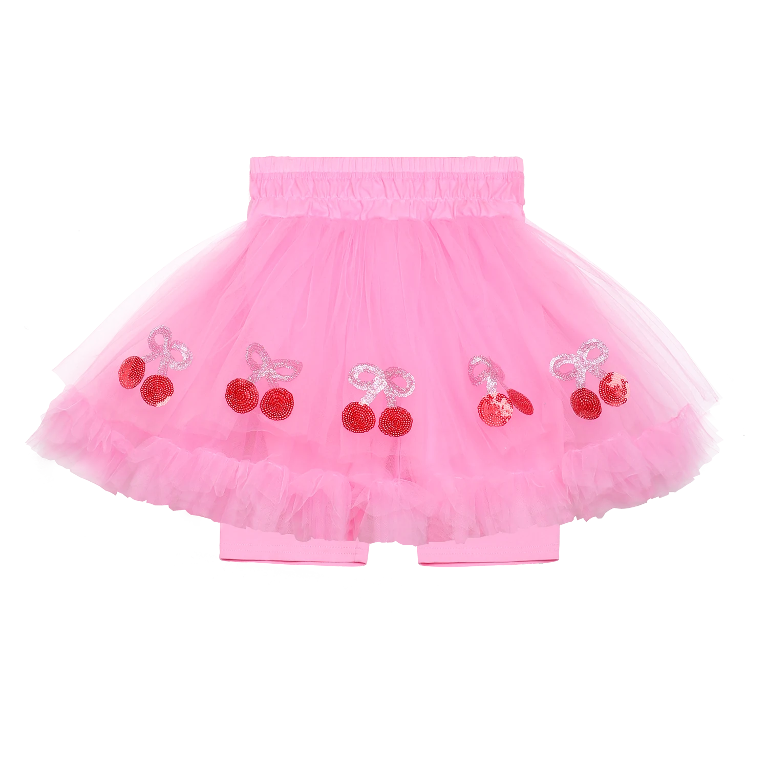 girls skirt, candy pink [51] and cream white [03], layered look, image 2