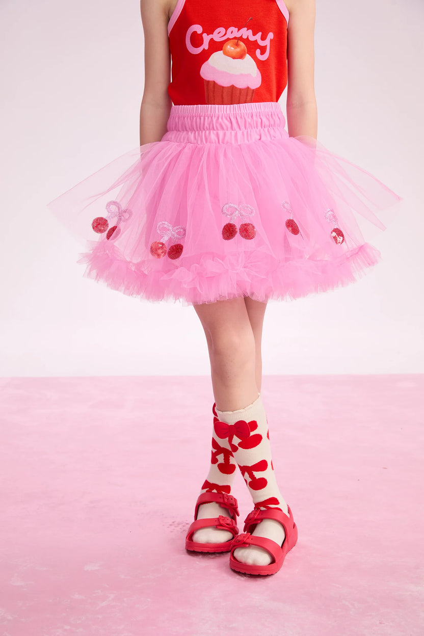 Lucky Cherry Tulle Ballet Skirt by Poco Blush, image 4