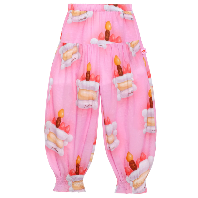 Balloon Cake Smocked-Hem Summer Pants by Poco Blush