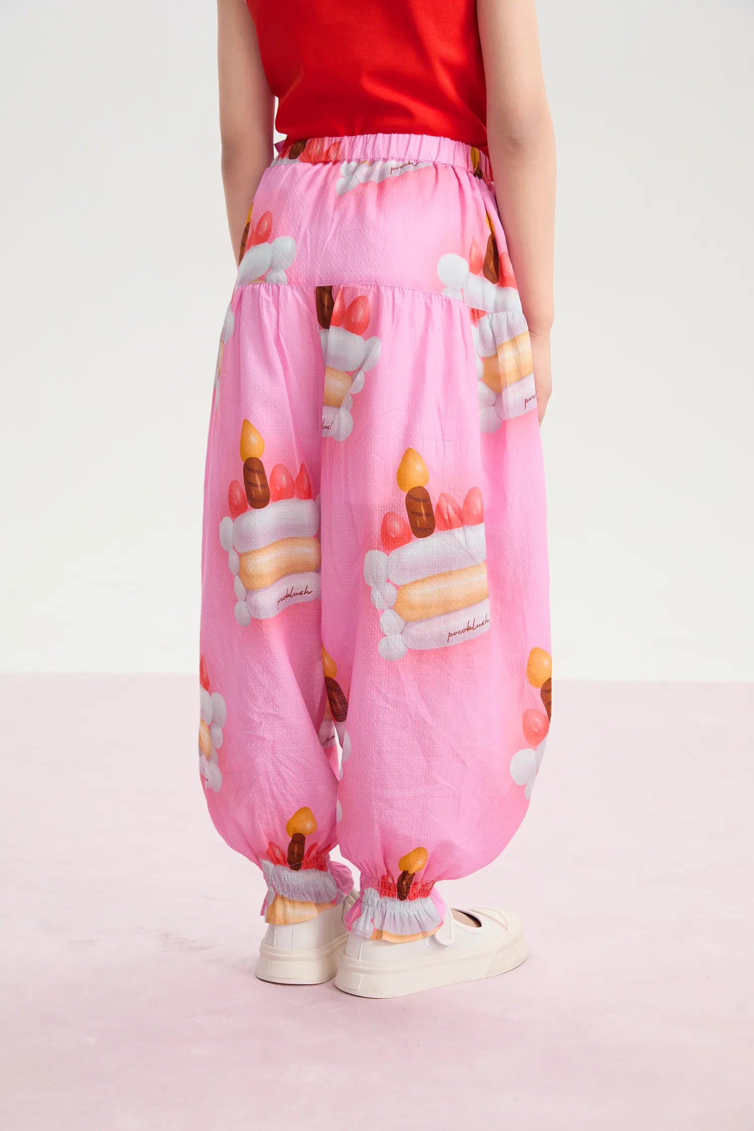 Balloon Cake Smocked-Hem Summer Pants by Poco Blush, image 6