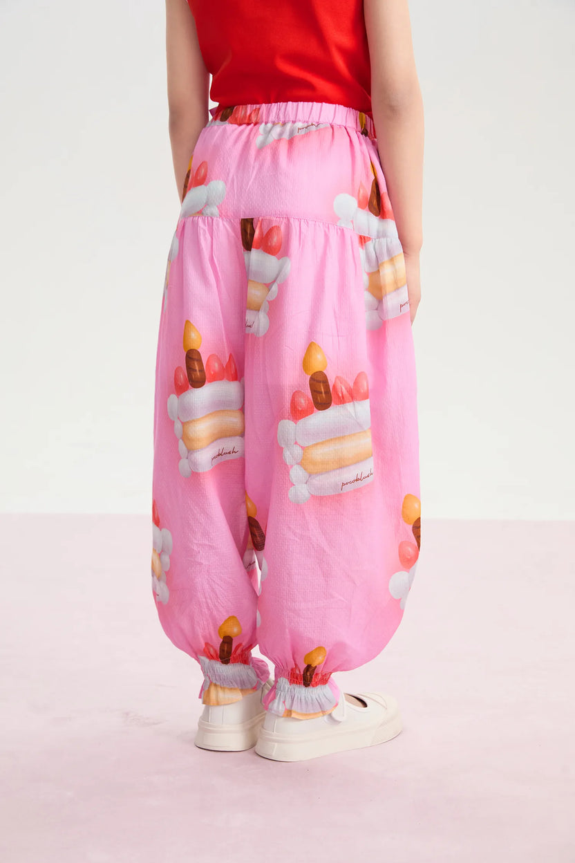 Balloon Cake Smocked-Hem Summer Pants by Poco Blush, image 6