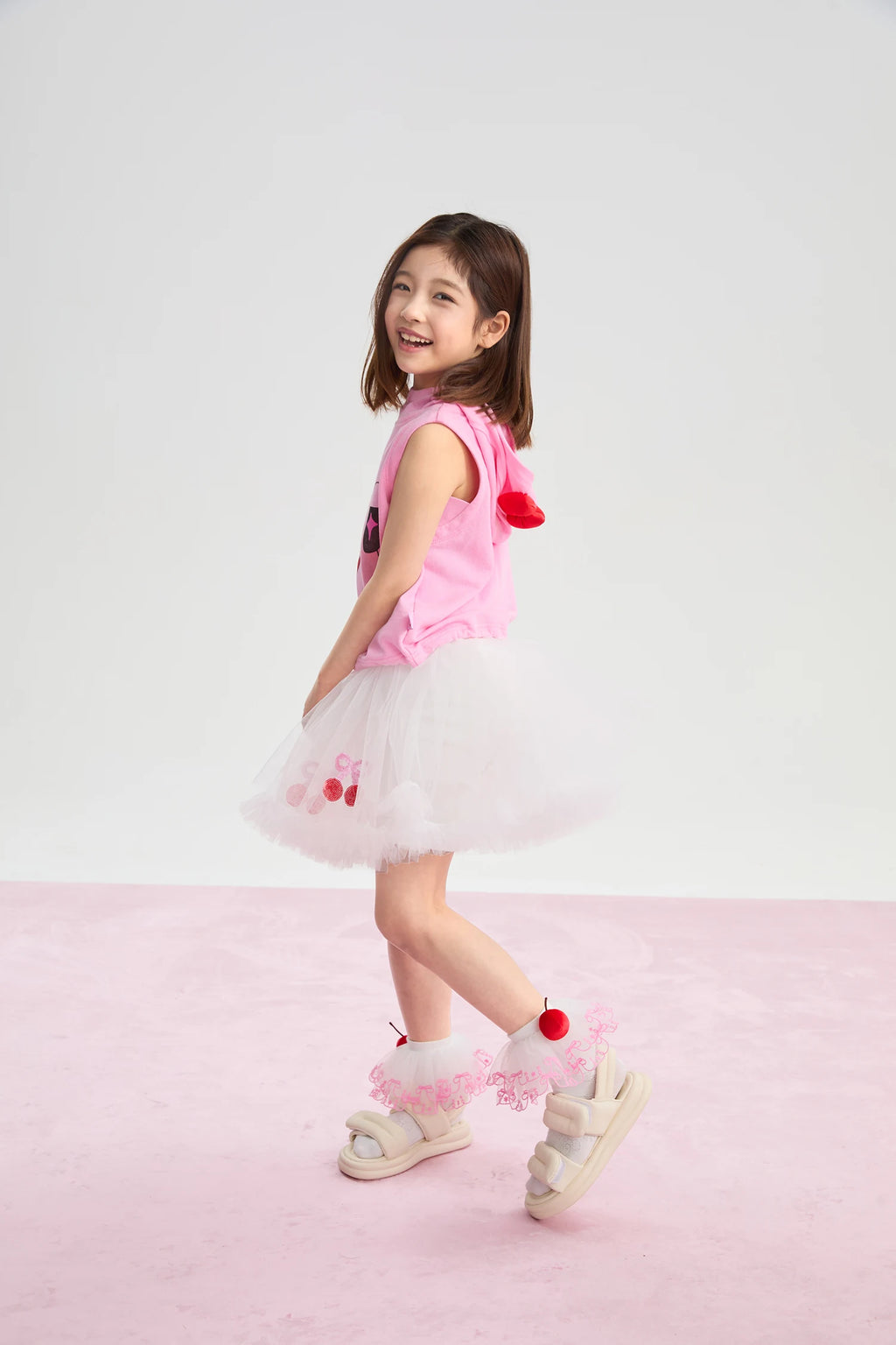 Poco Blush Lucky Cherry Embroidered Lace Ankle Socks