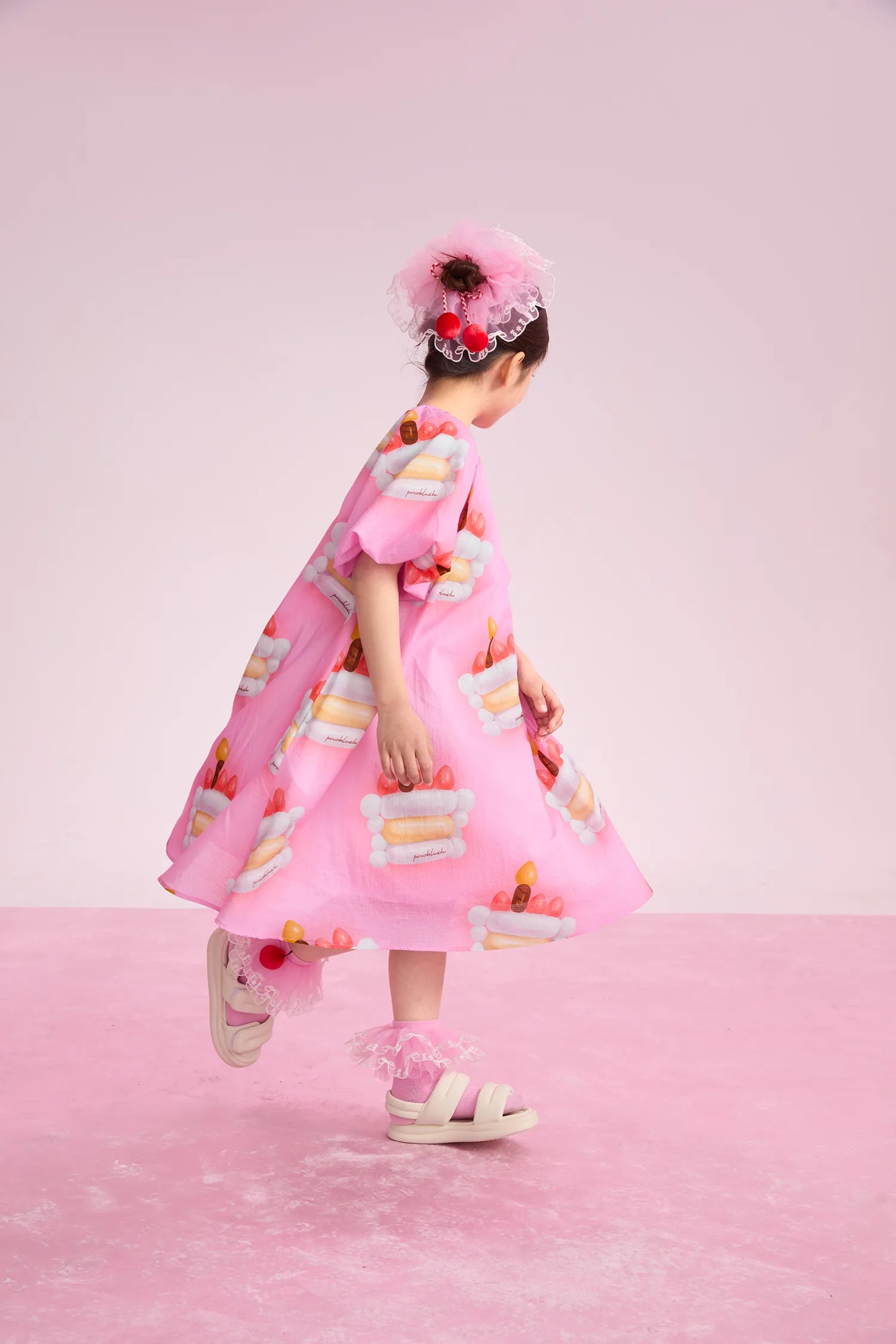 Poco Blush Lucky Cherry Embroidered Scrunchie