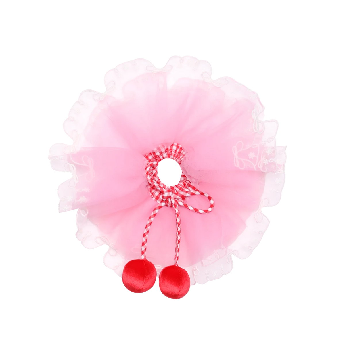 Poco Blush Lucky Cherry Embroidered Scrunchie