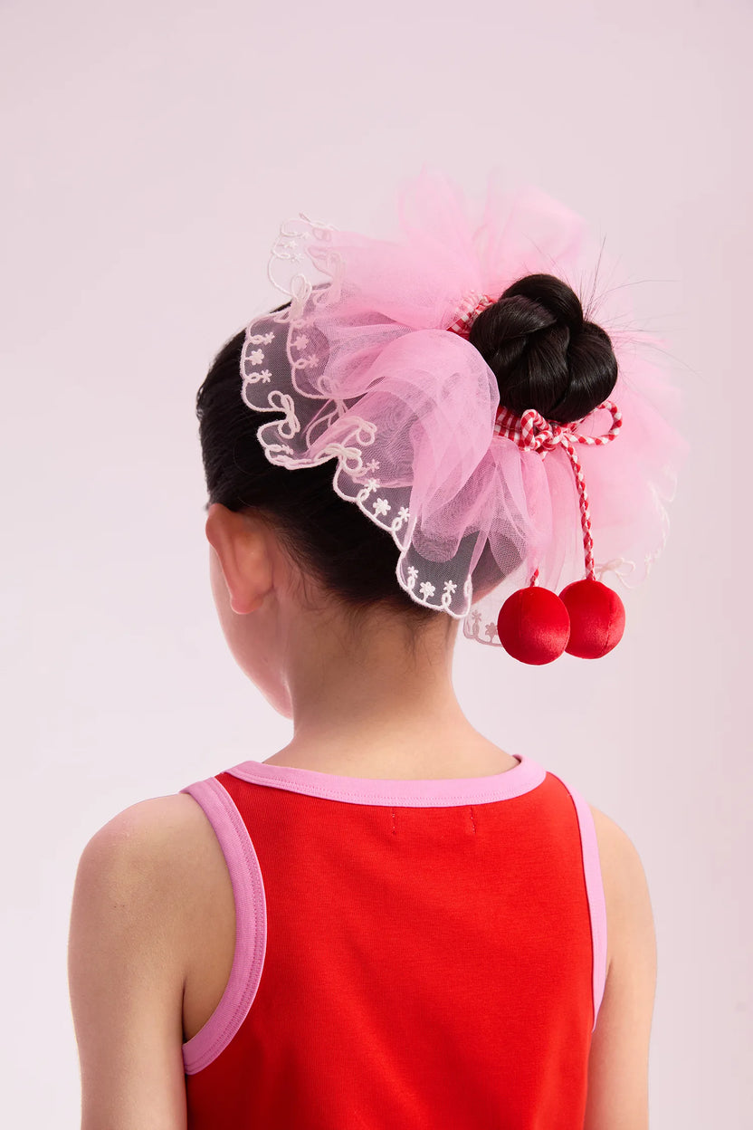 Lucky Cherry Embroidered Scrunchie by Poco Blush, image 6