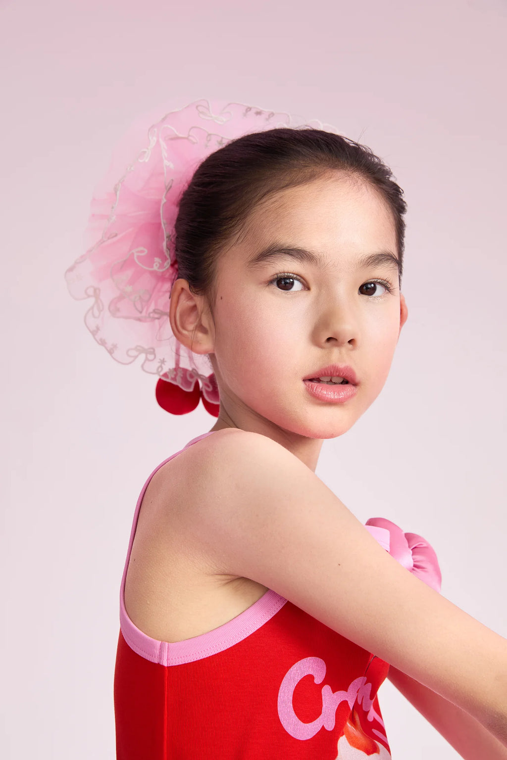 Poco Blush Lucky Cherry Embroidered Scrunchie