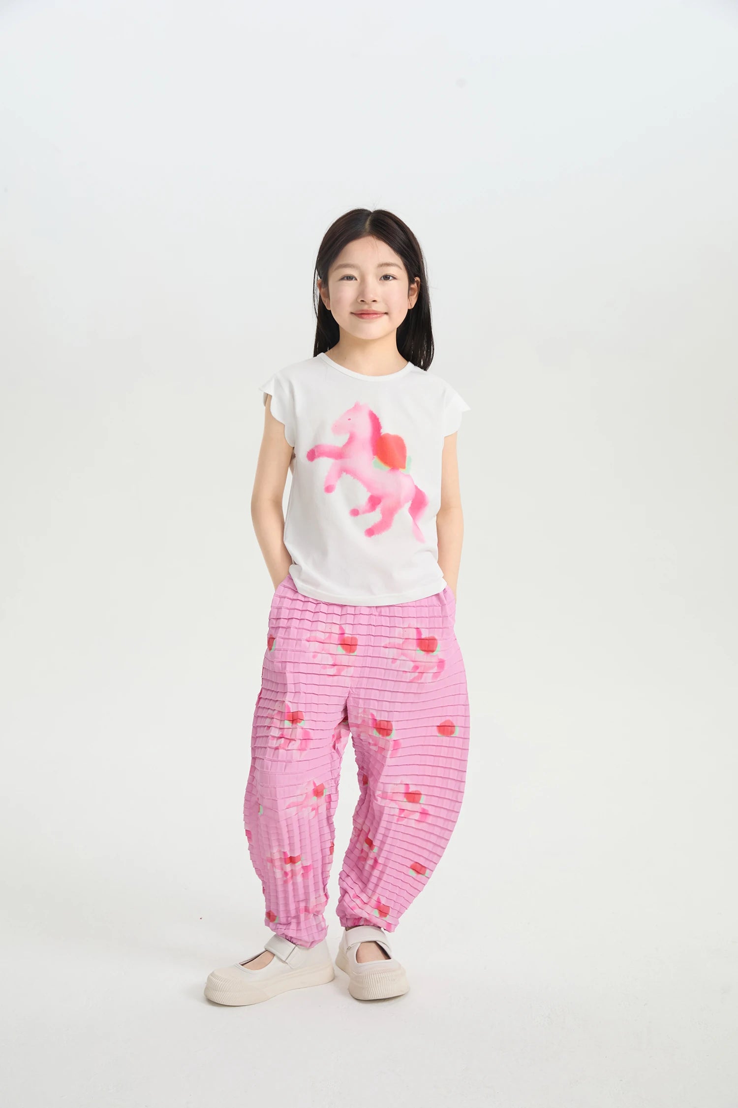 Pony Ink-Wash Flutter Tee by Poco Blush, image 3