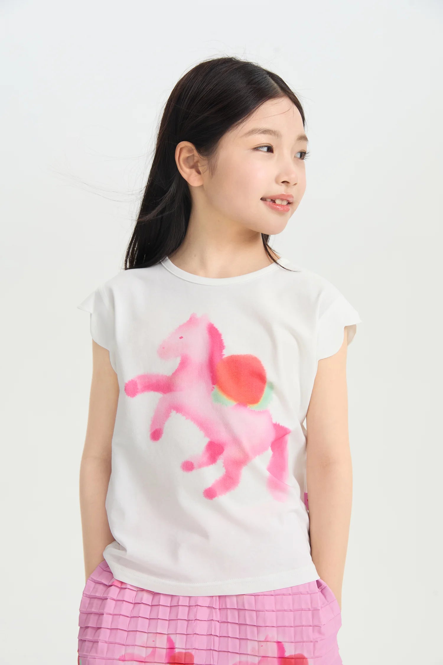 Pony Ink-Wash Flutter Tee by Poco Blush, image 4