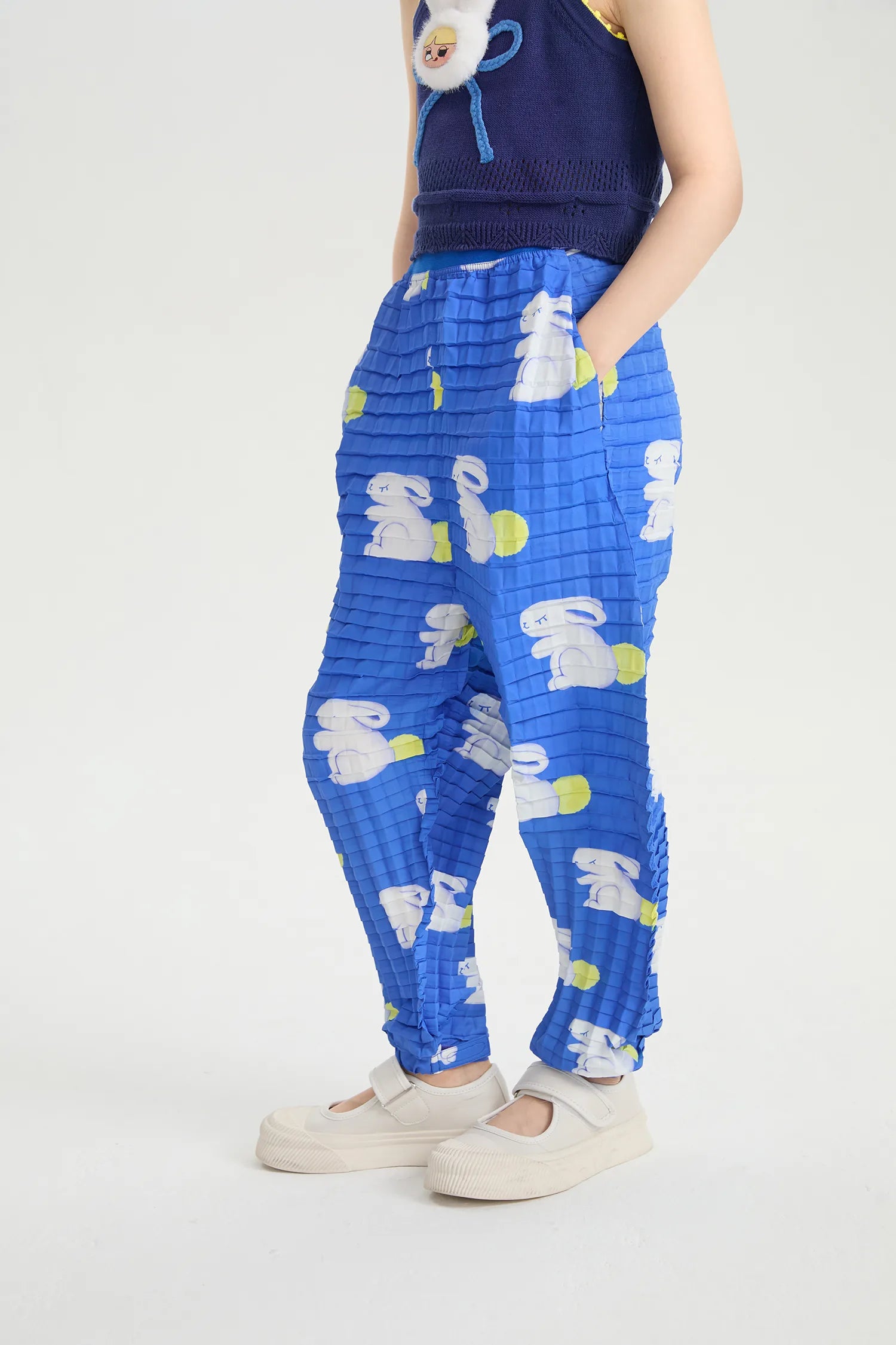 Bunny Duang Duang Pleated Pants by Poco Blush, image 3