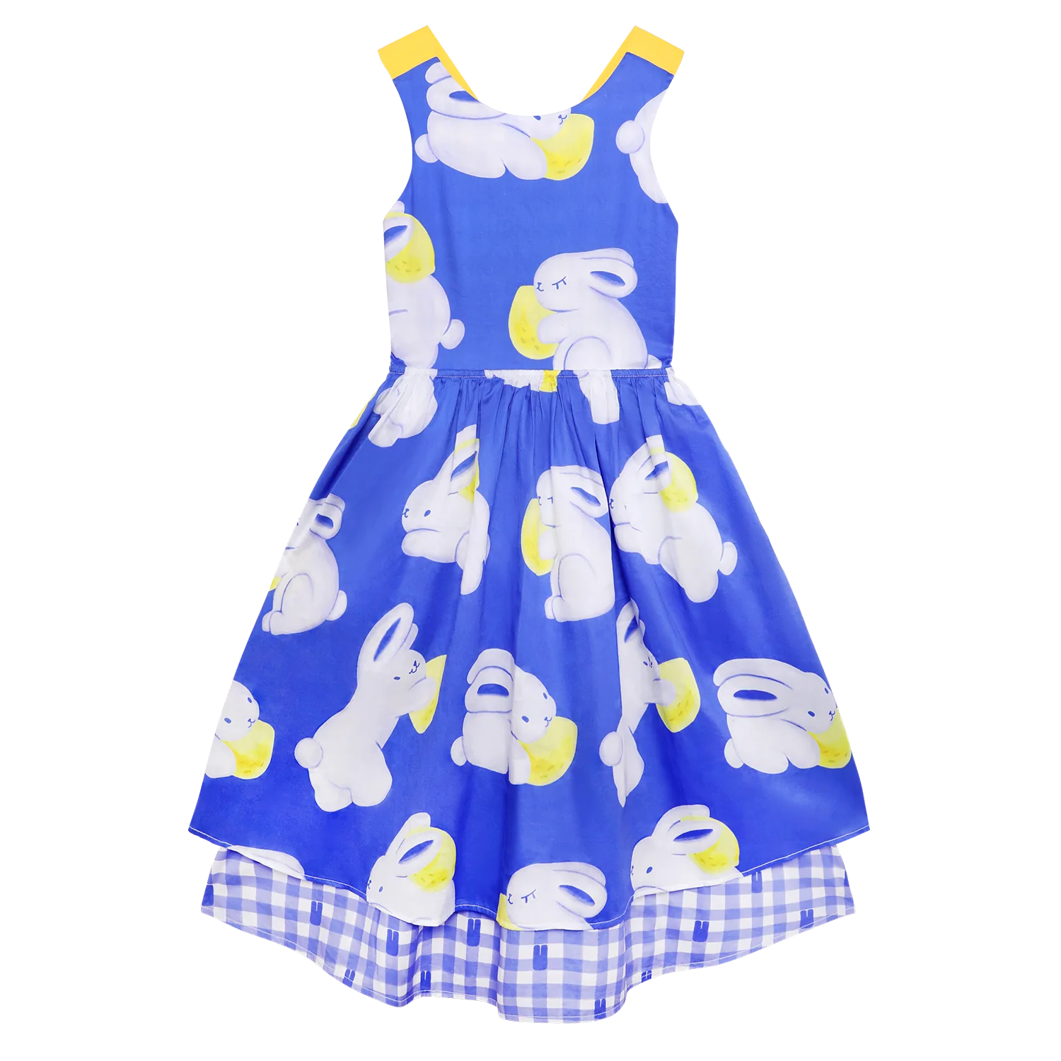 Klein Blue Bunny Reversible Printed Dress by Poco Blush
