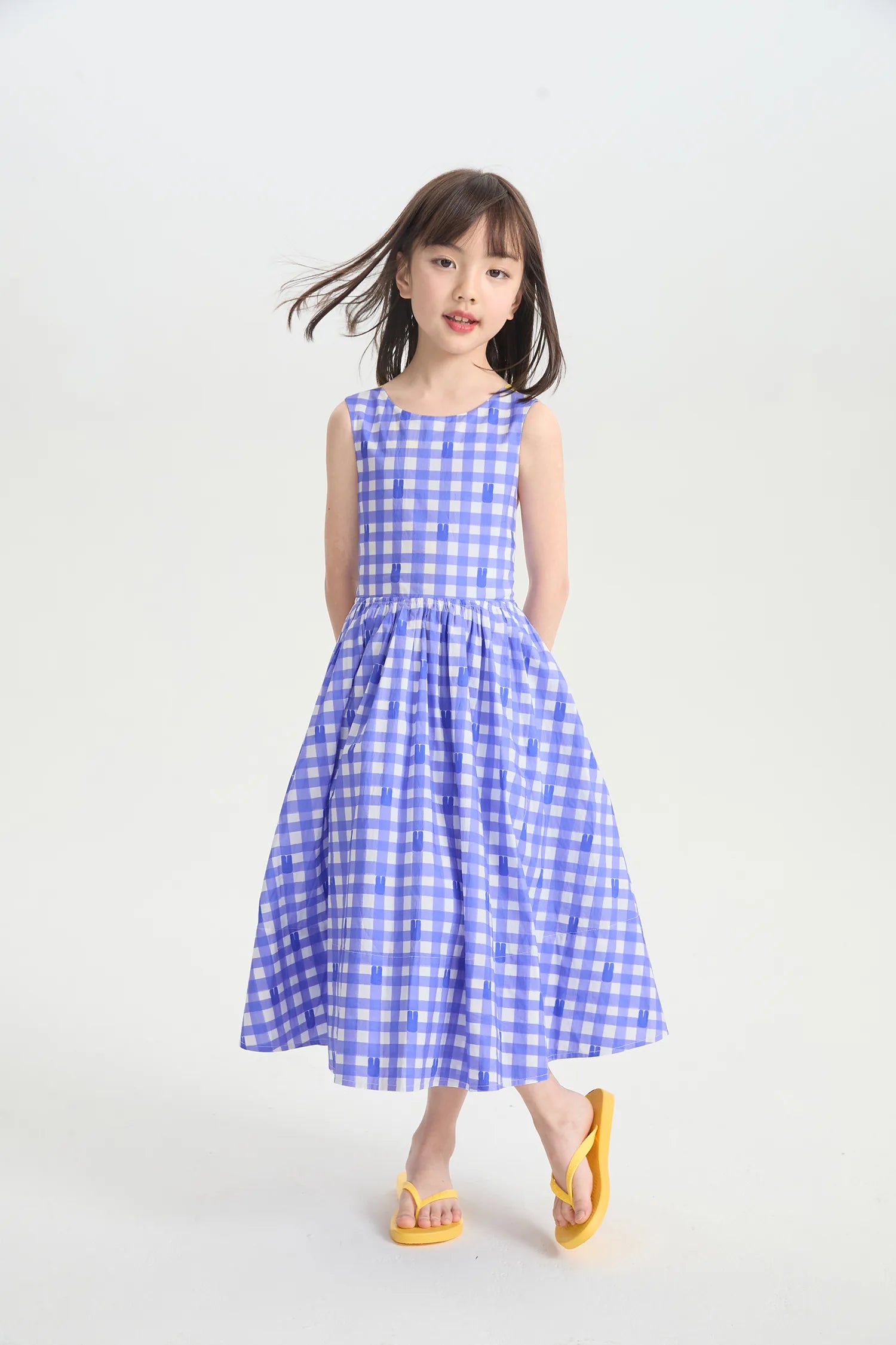 Klein Blue Bunny Reversible Printed Dress by Poco Blush, image 7