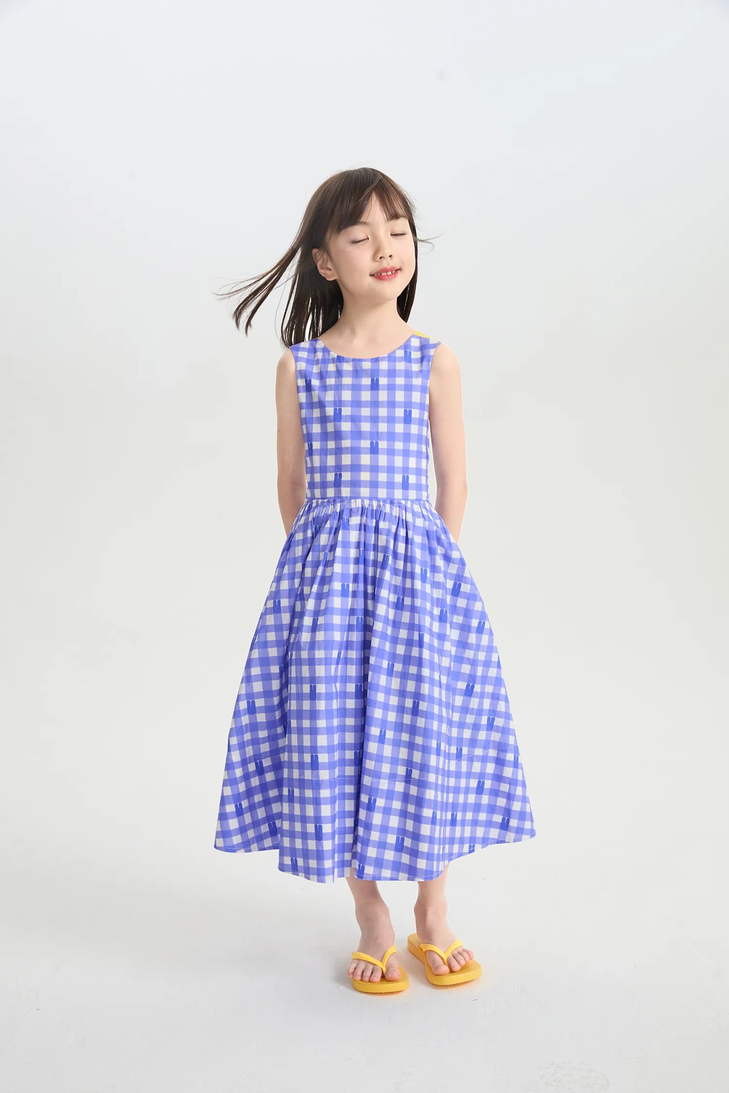 Klein Blue Bunny Reversible Printed Dress by Poco Blush, image 13