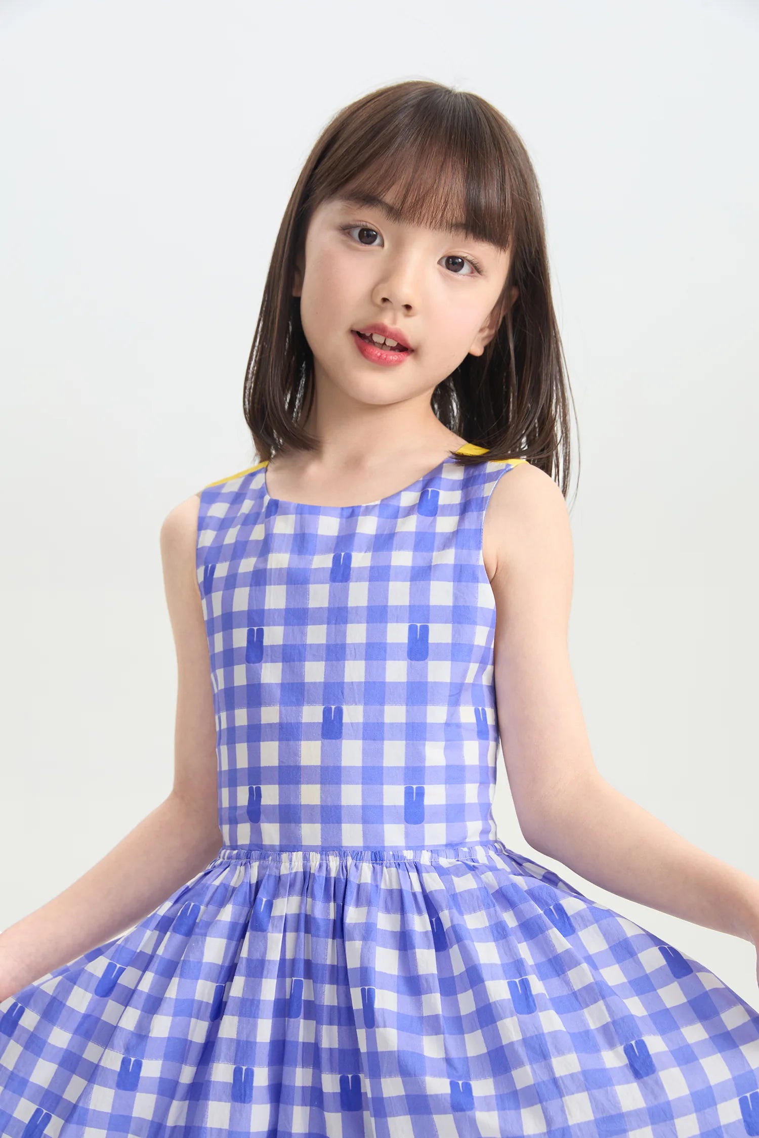 Klein Blue Bunny Reversible Printed Dress by Poco Blush, image 11