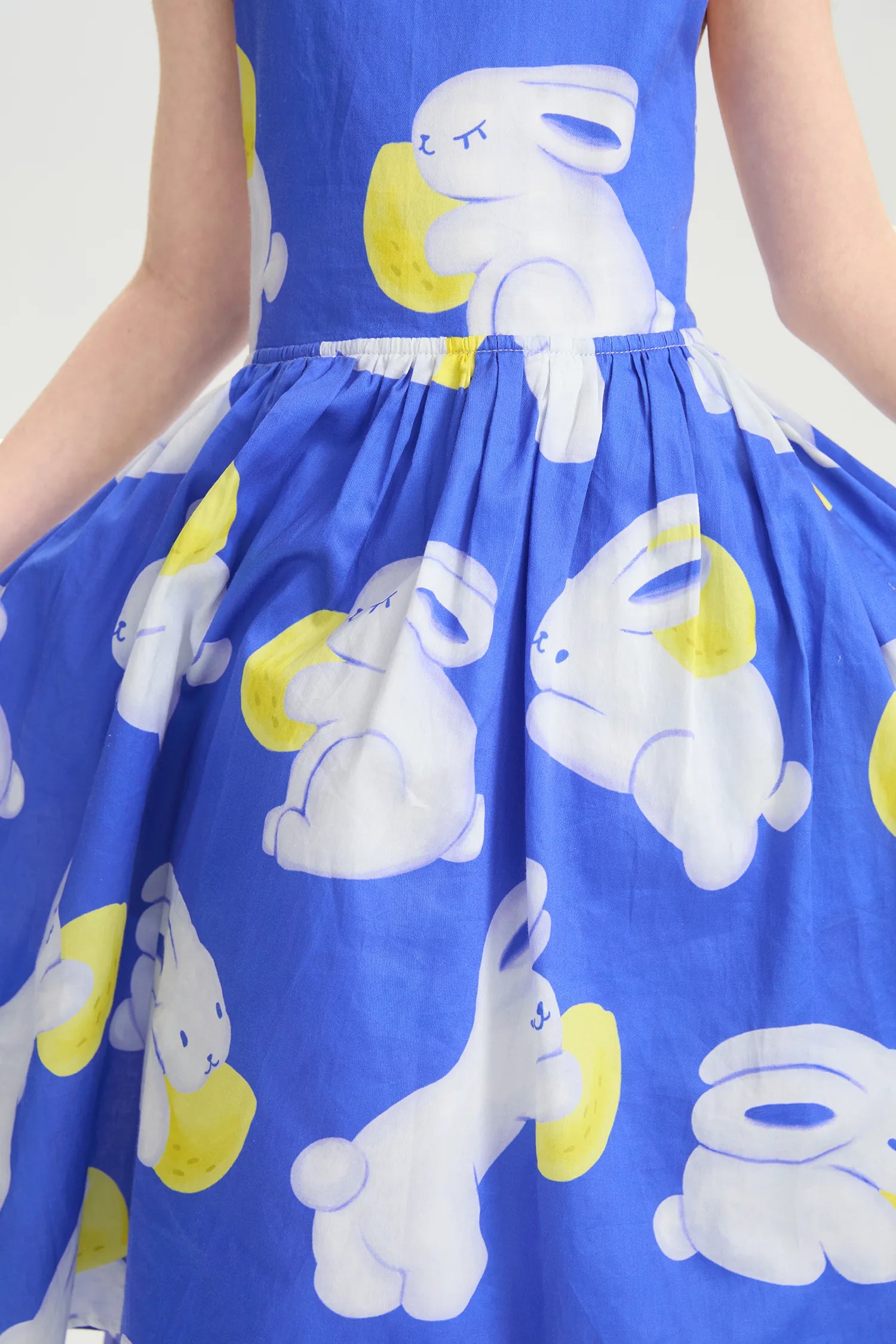 Klein Blue Bunny Reversible Printed Dress by Poco Blush, image 12