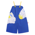 Blue Bunny and Lemon Embroidered Romper by Poco Blush