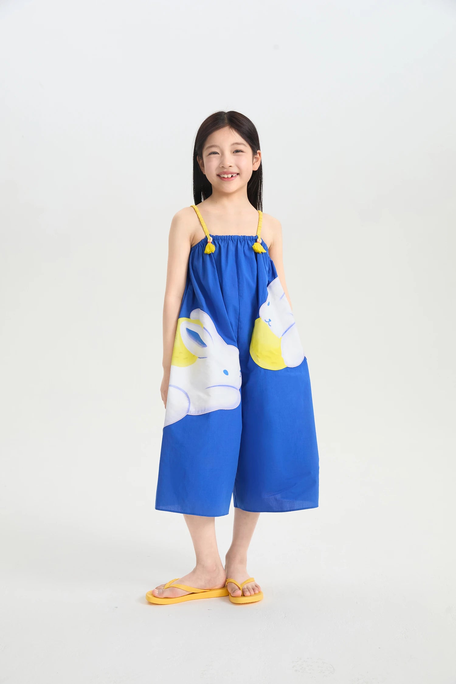 Blue Bunny and Lemon Embroidered Romper by Poco Blush, image 11