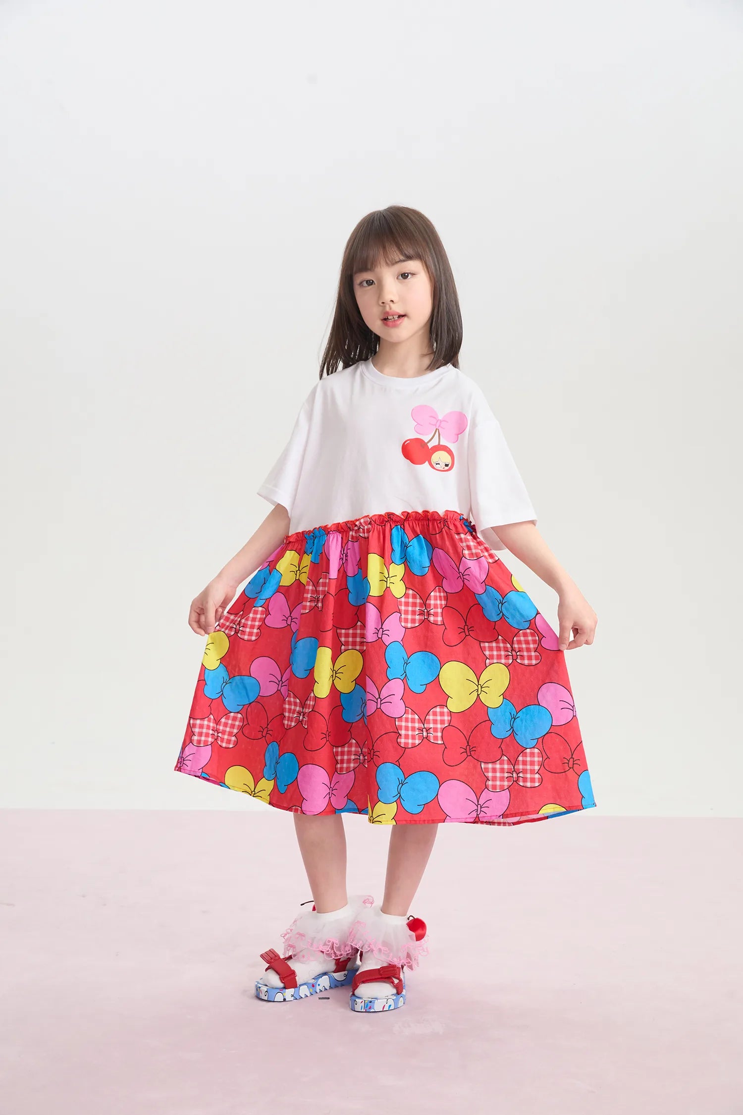 Big Bow Printed Dress by Poco Blush, image 2