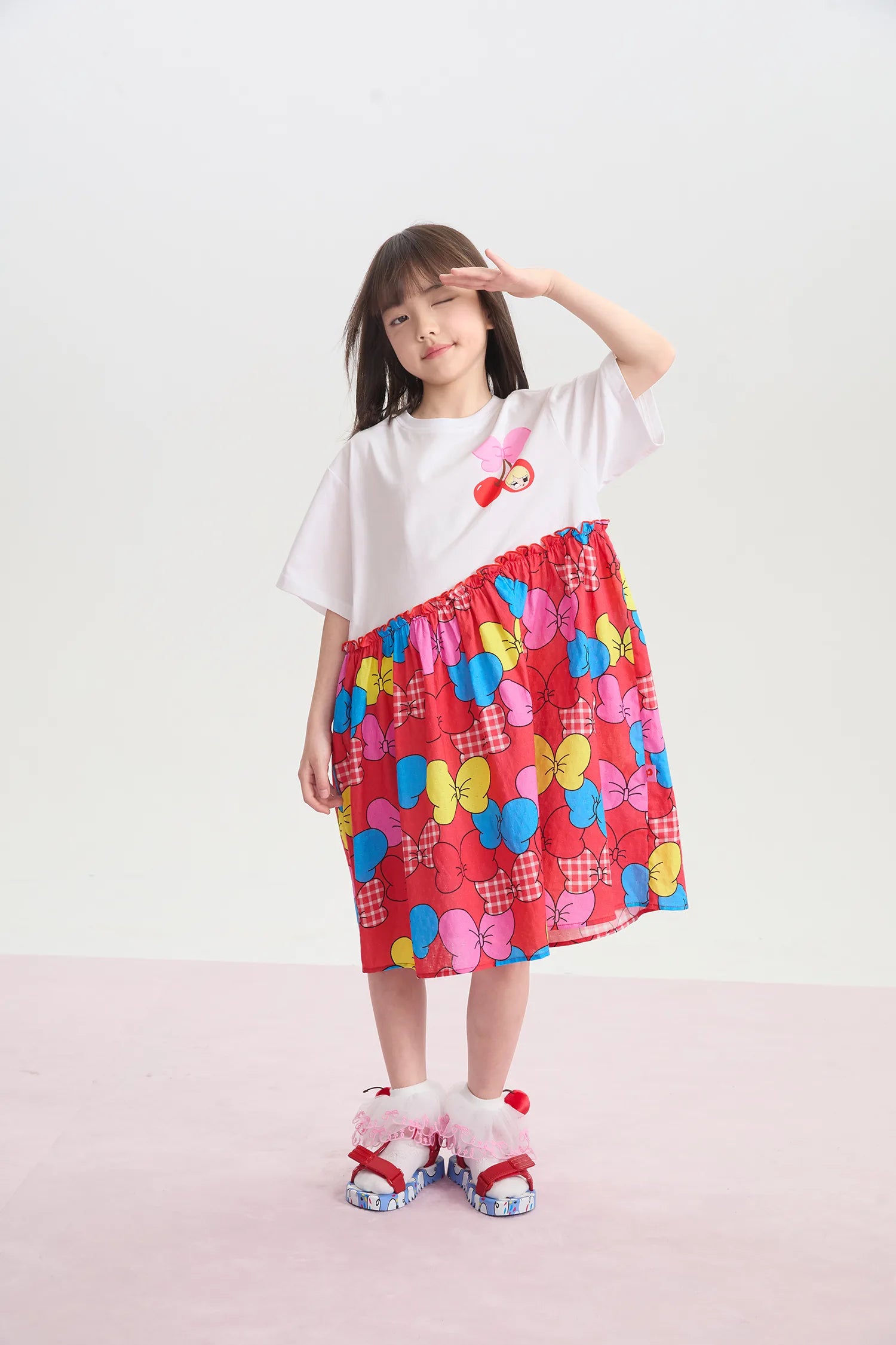 Big Bow Printed Dress by Poco Blush, image 3