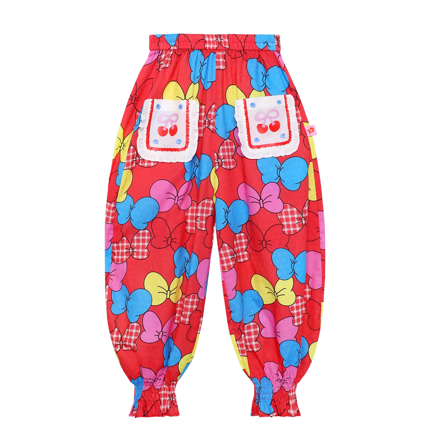 Big Bow Smocked-Hem Summer Pants by Poco Blush