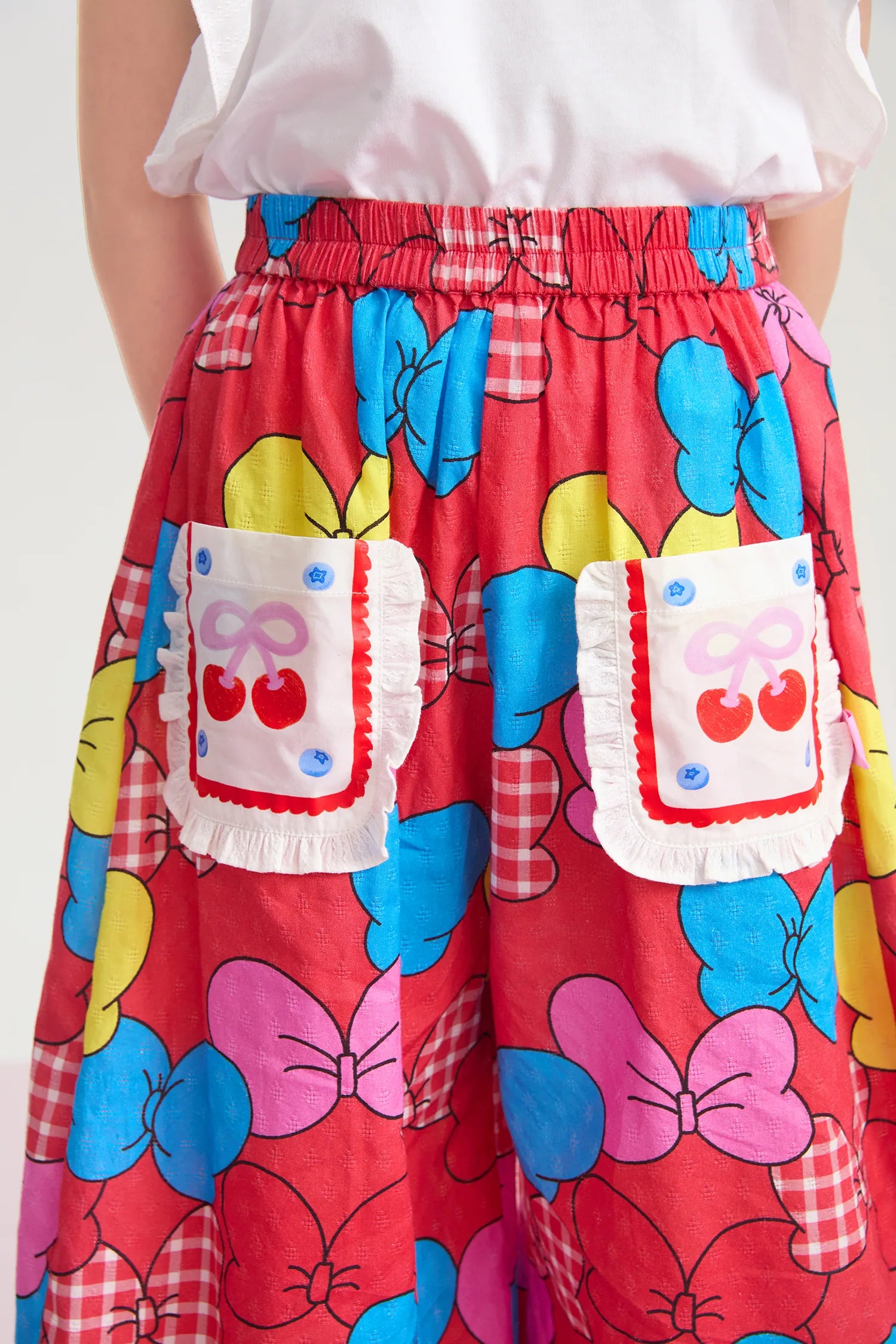 Big Bow Smocked-Hem Summer Pants by Poco Blush, image 10