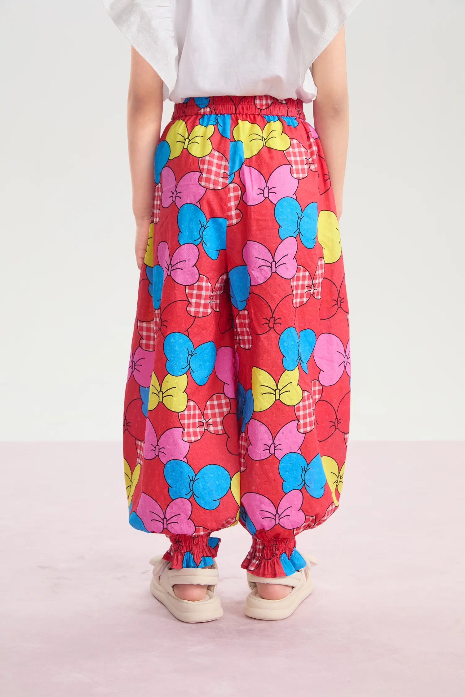 Big Bow Smocked-Hem Summer Pants by Poco Blush, image 8