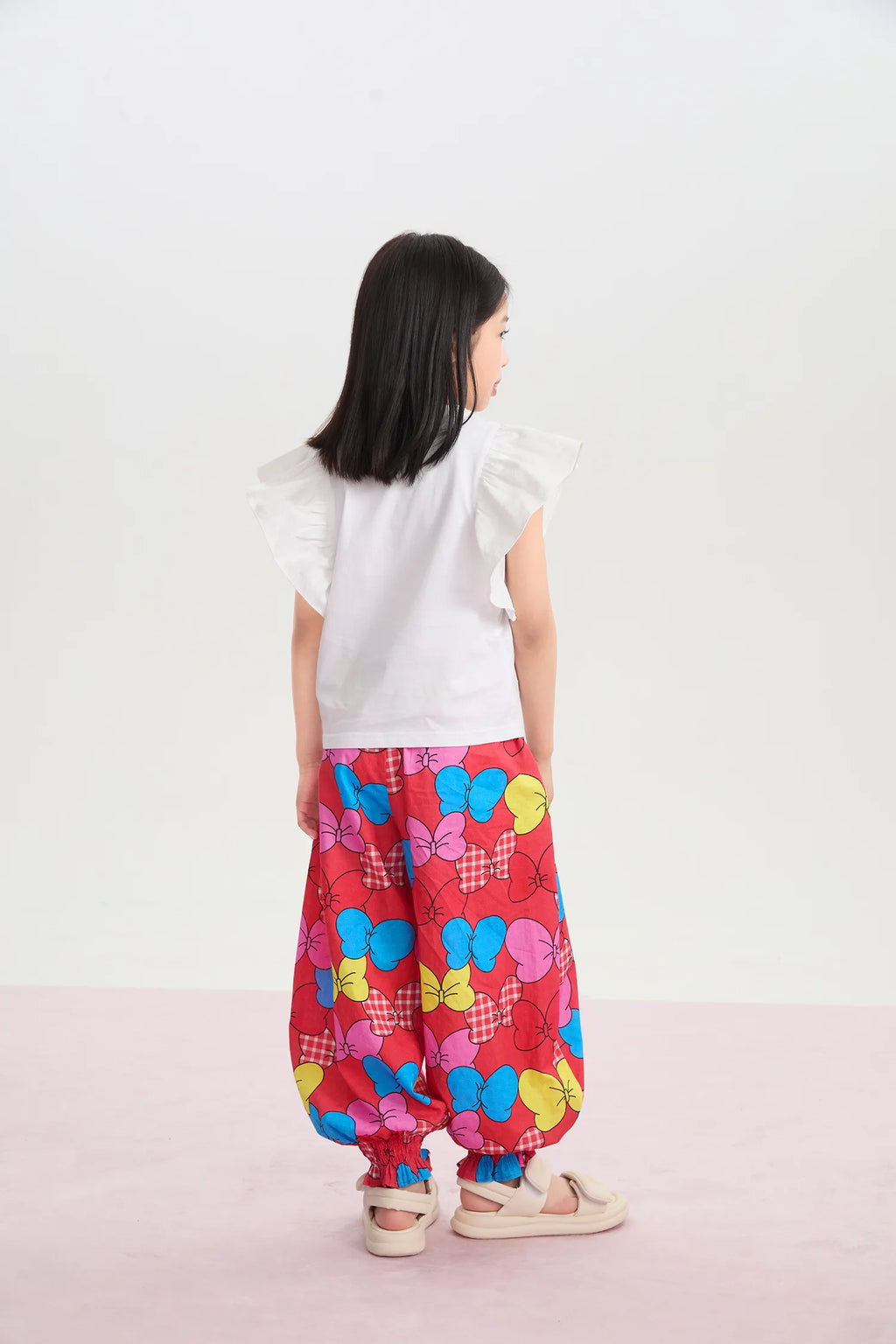 Big Bow Smocked-Hem Summer Pants by Poco Blush, image 9