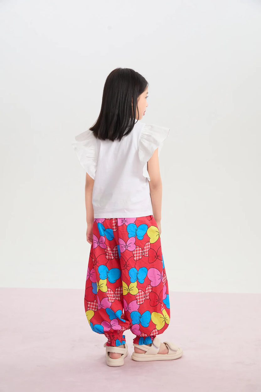 Big Bow Smocked-Hem Summer Pants by Poco Blush, image 9