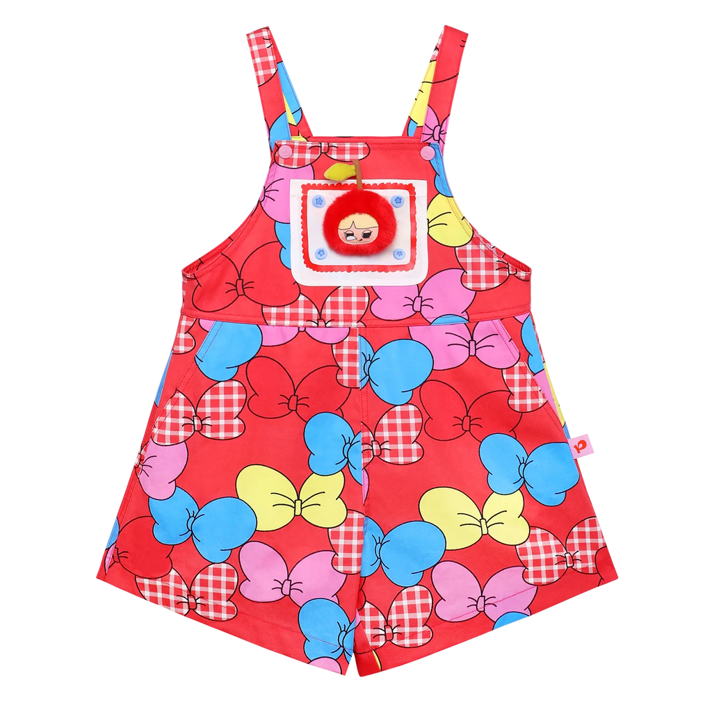Big Bow Suspender Romper Shorts by Poco Blush