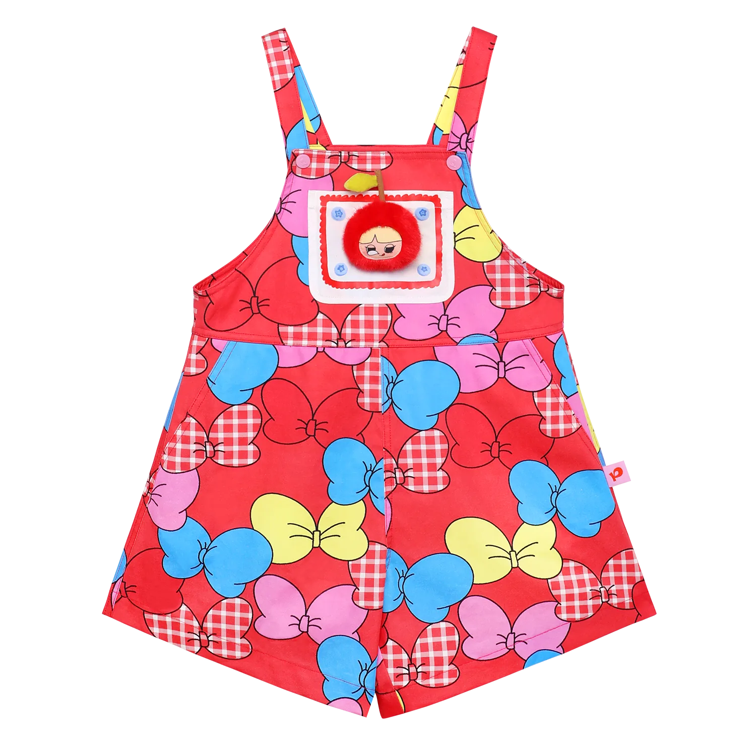 Big Bow Suspender Romper Shorts by Poco Blush