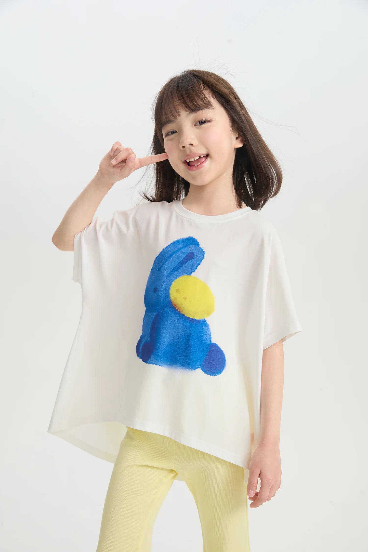 Bunny Ink-Wash Printed Tee by Poco Blush, image 2