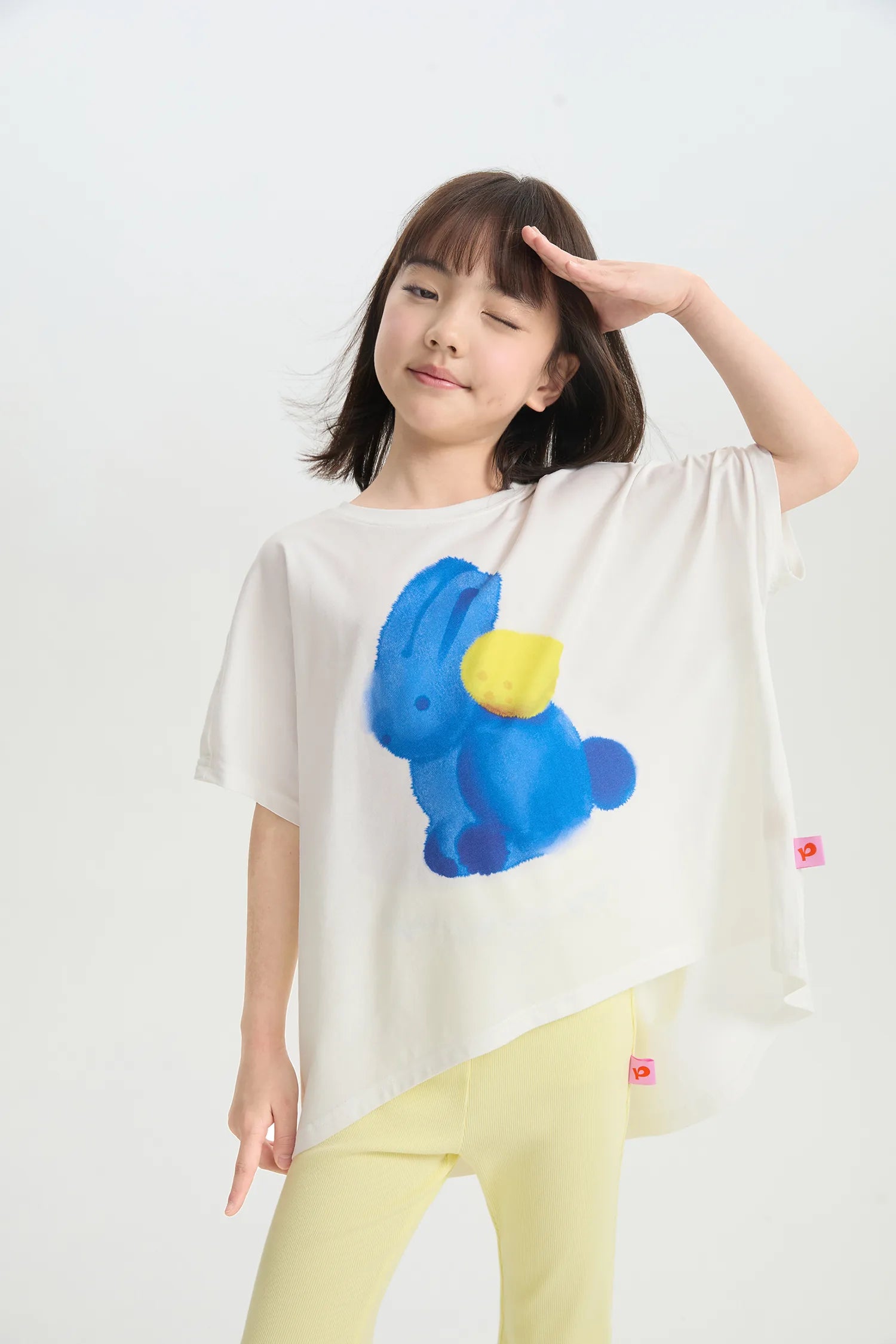 Bunny Ink-Wash Printed Tee by Poco Blush, image 4