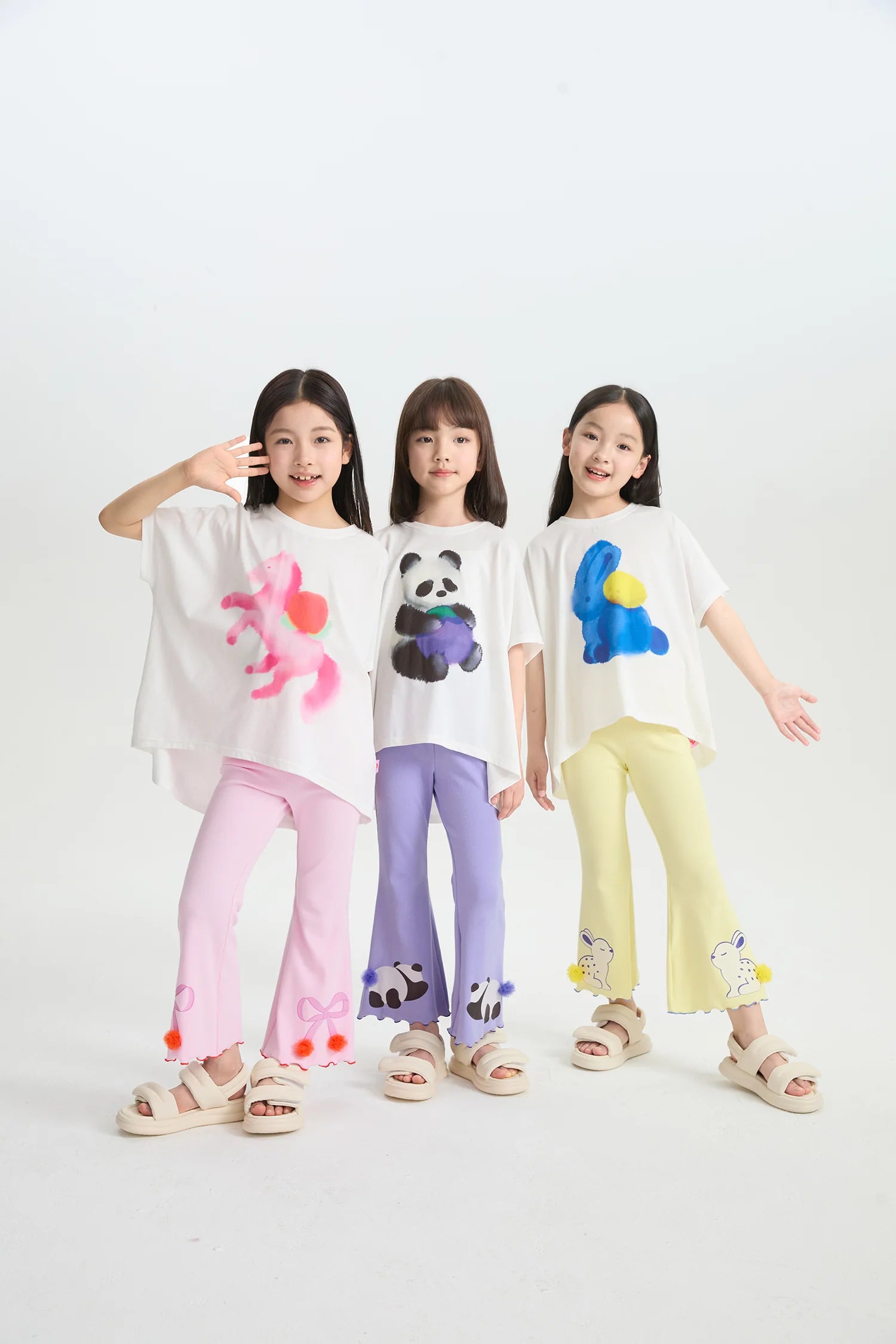 Bunny Ink-Wash Printed Tee by Poco Blush, image 6