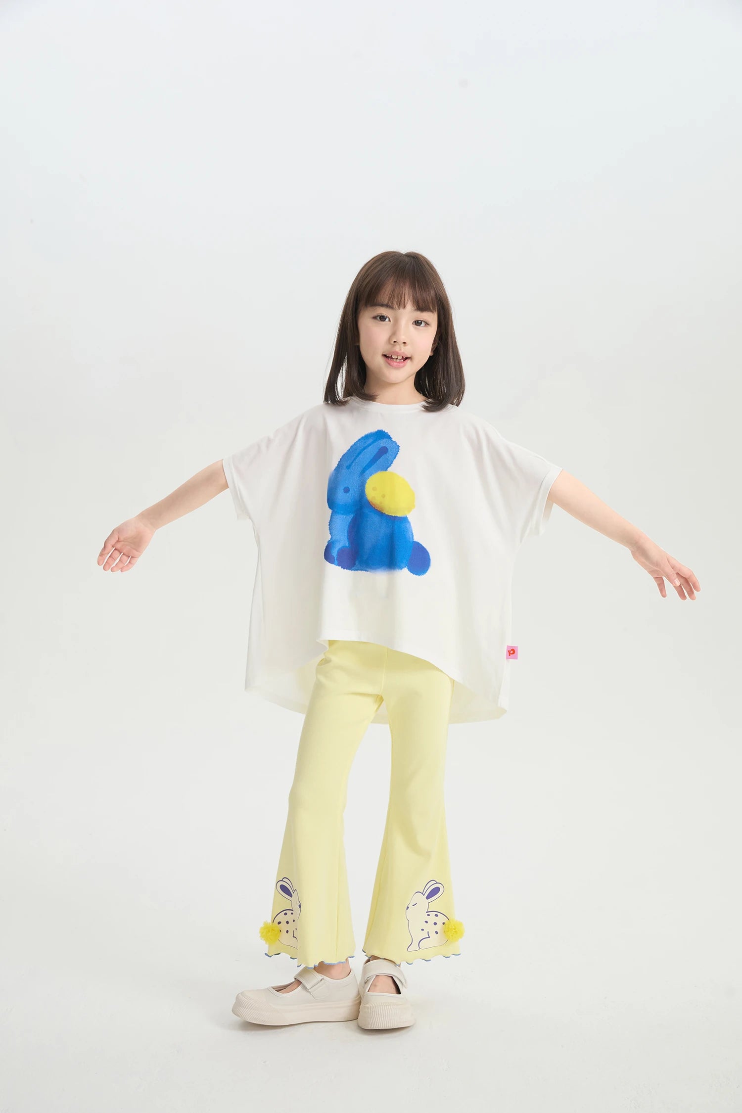 Bunny Ink-Wash Printed Tee by Poco Blush, image 3